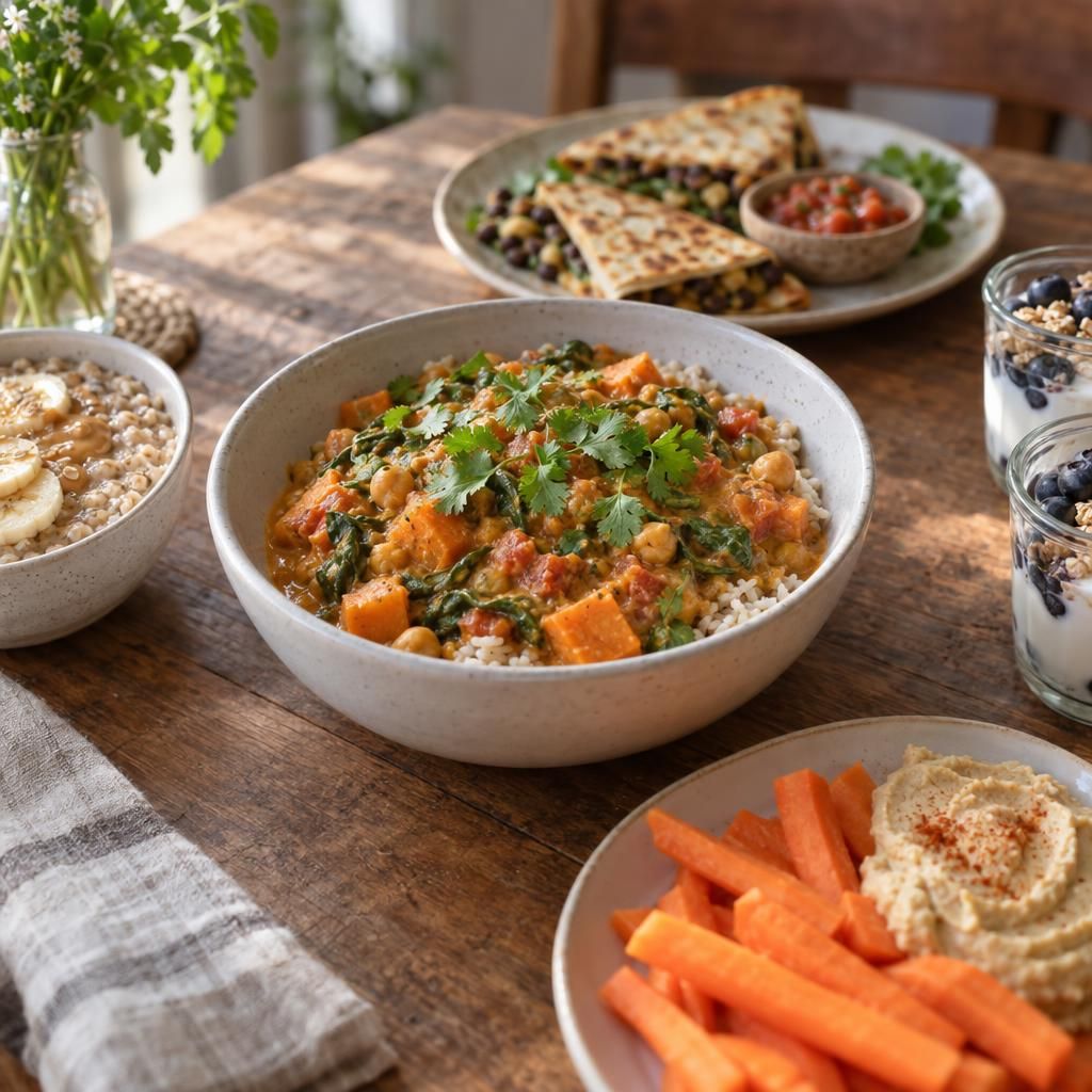 Seven Days of Vegetarian Family Favorites generated menu image
