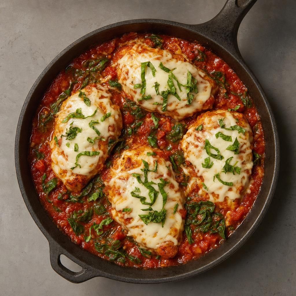 Tomato Mozzarella Chicken Skillet