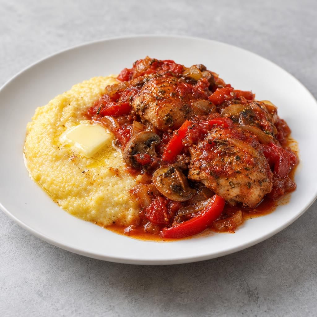 Chicken Cacciatore with Polenta