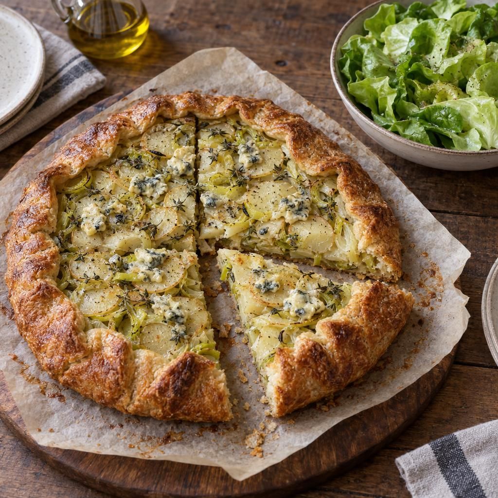 Potato, Leek and Blue Cheese Galette