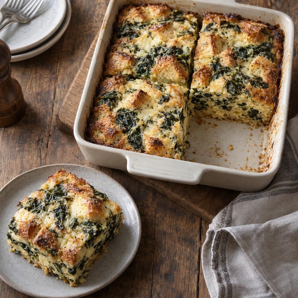 Spinach and Gruyère Strata