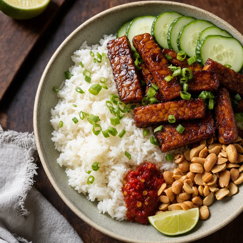 Nasi Lemak Tempeh Bowl recipe combo