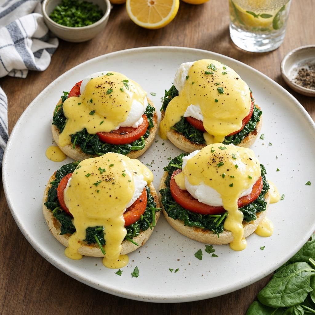 Spinach and Tomato Eggs Benedict