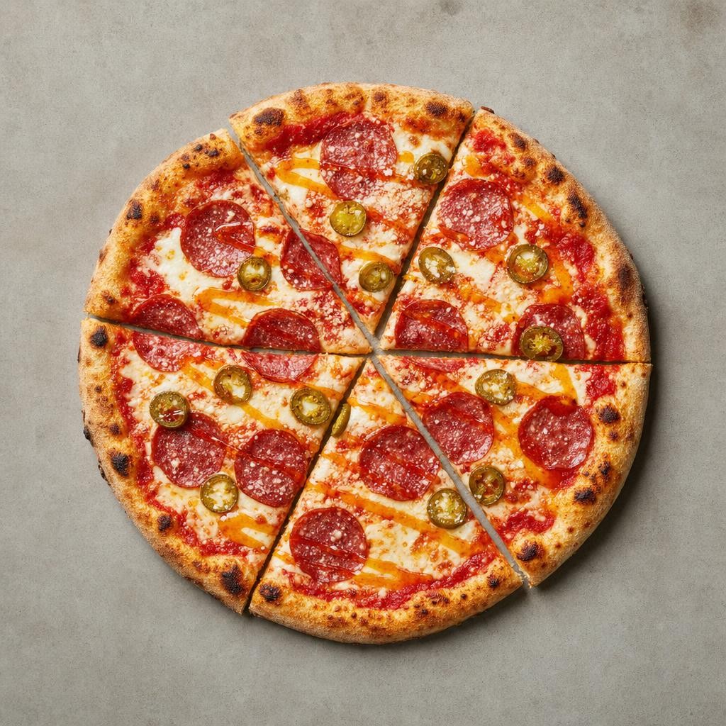 Hot Honey Salami and Pickled Jalapeño Pizza