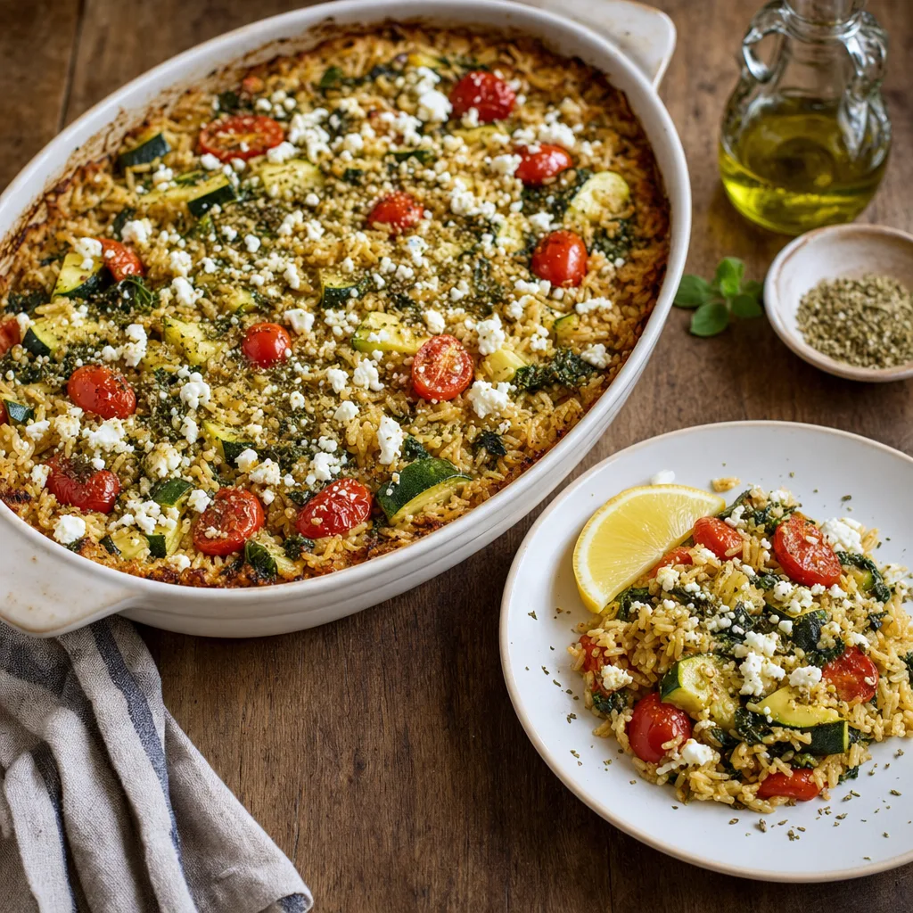 Zucchini Tomato Brown Rice Bake with Feta recipe combo