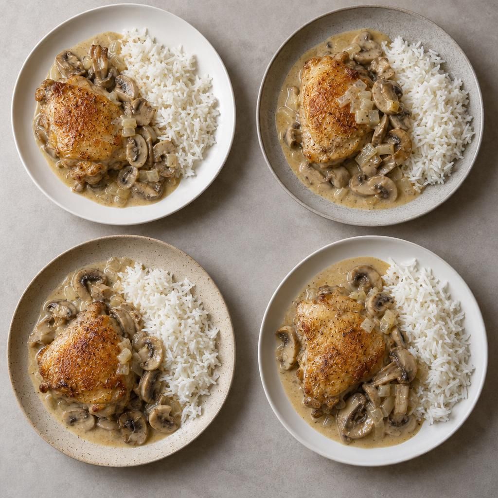 Chicken Fricassee with White Rice
