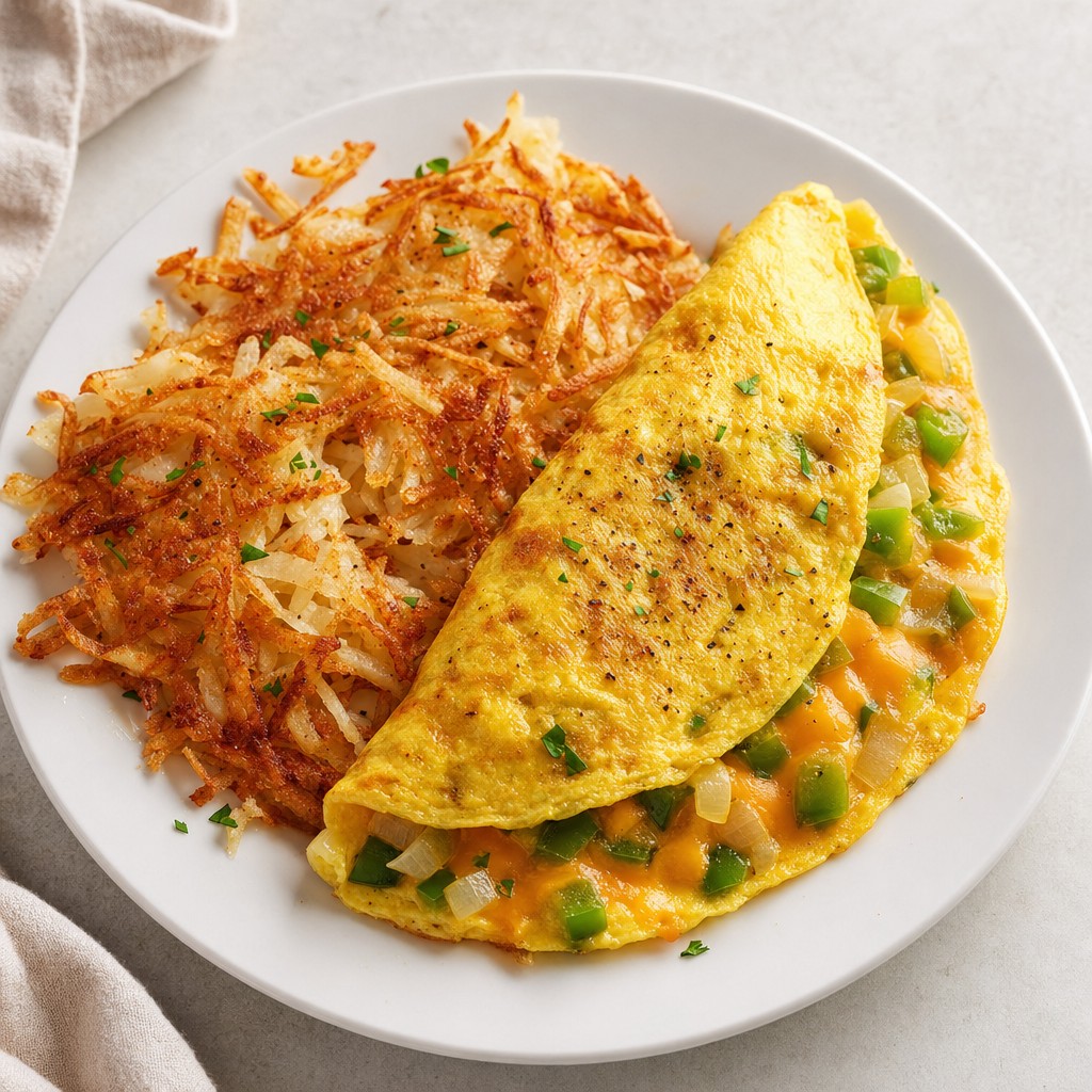 Denver Omelet with Hash Browns