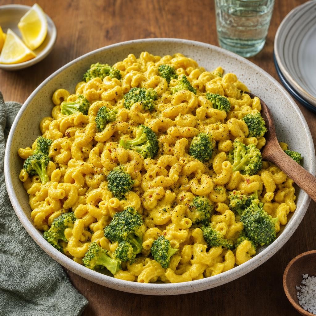 Golden Turmeric Mac with Broccoli