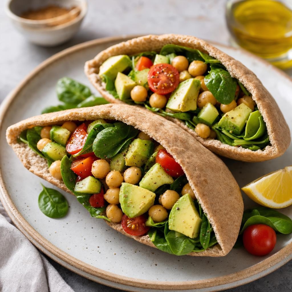 Chickpea Avocado Pitas
