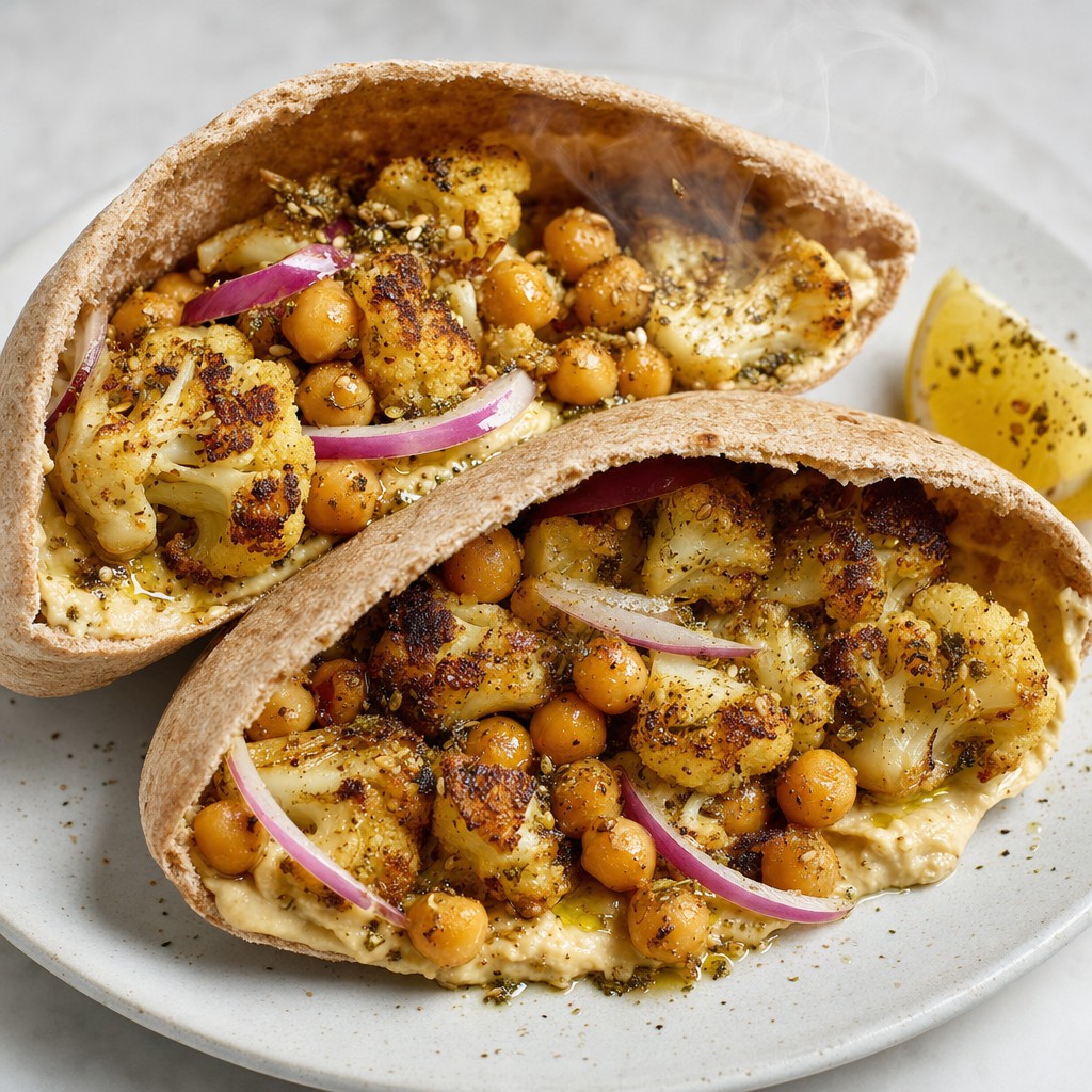 Cauliflower Chickpea Pitas