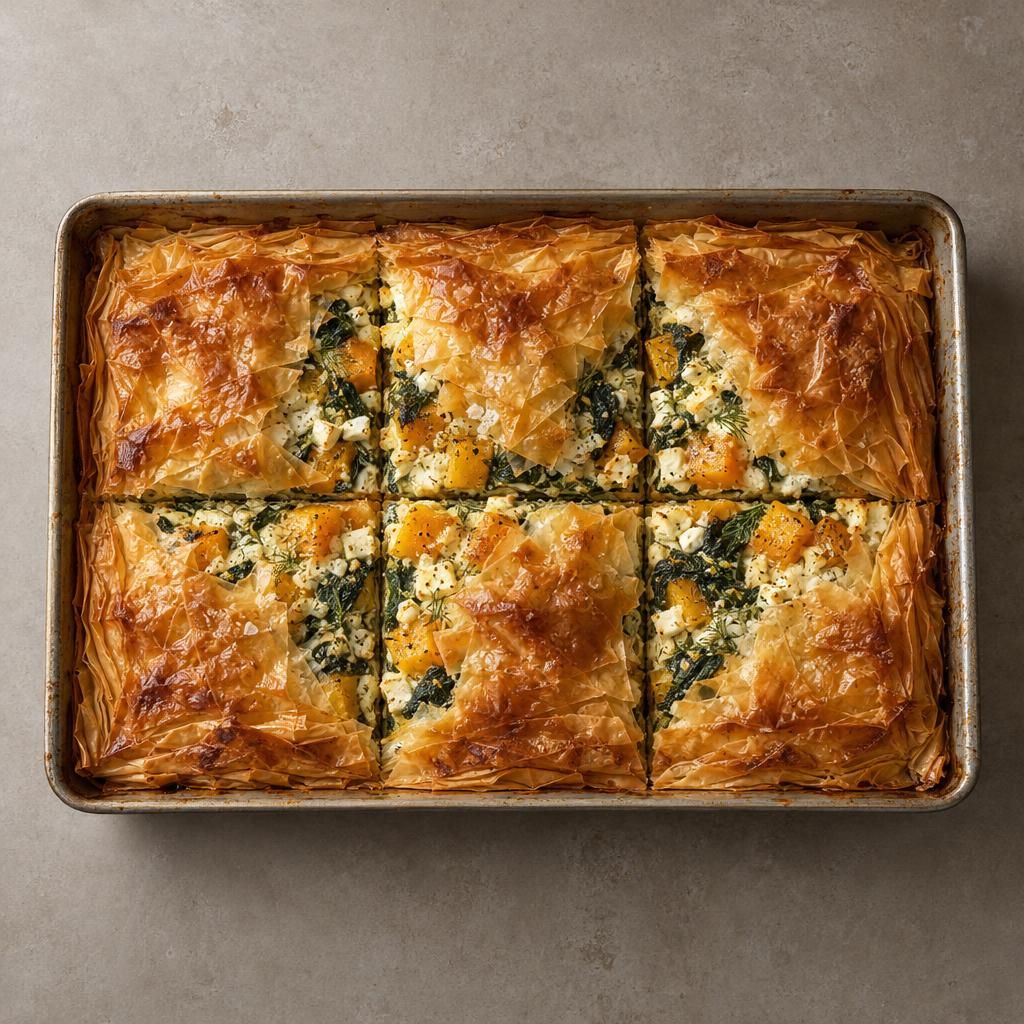 Butternut Squash and Feta Phyllo Pie