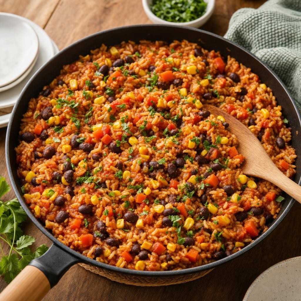 Bean and Corn Rice Skillet