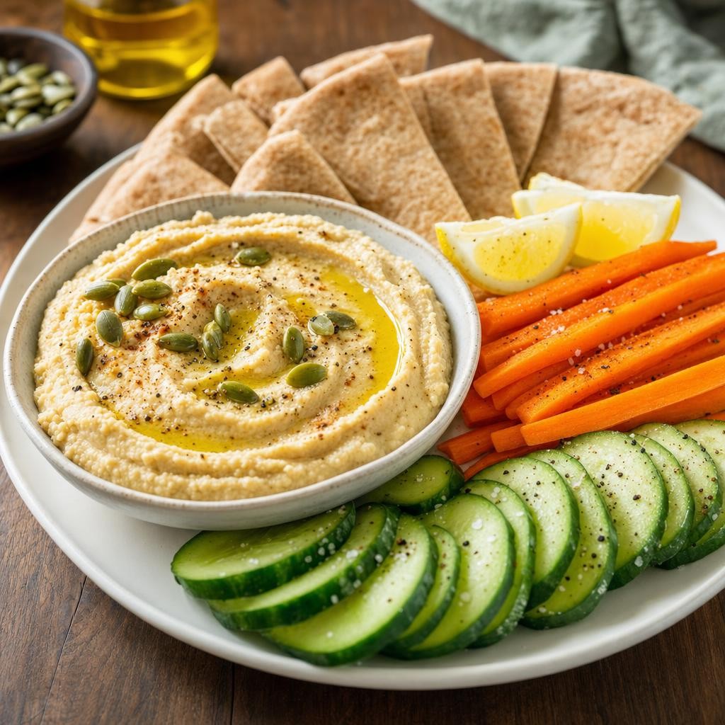 Cucumber Hummus Crunch Plates