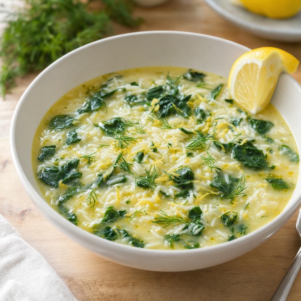 Lemon Spinach Rice Soup recipe combo