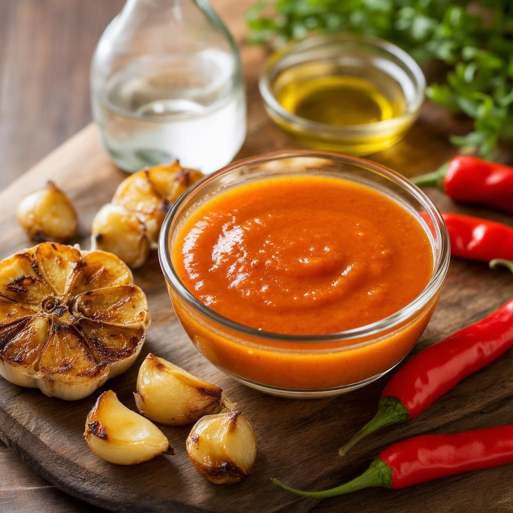 Quick Roasted Garlic Tabasco Pepper Sauce