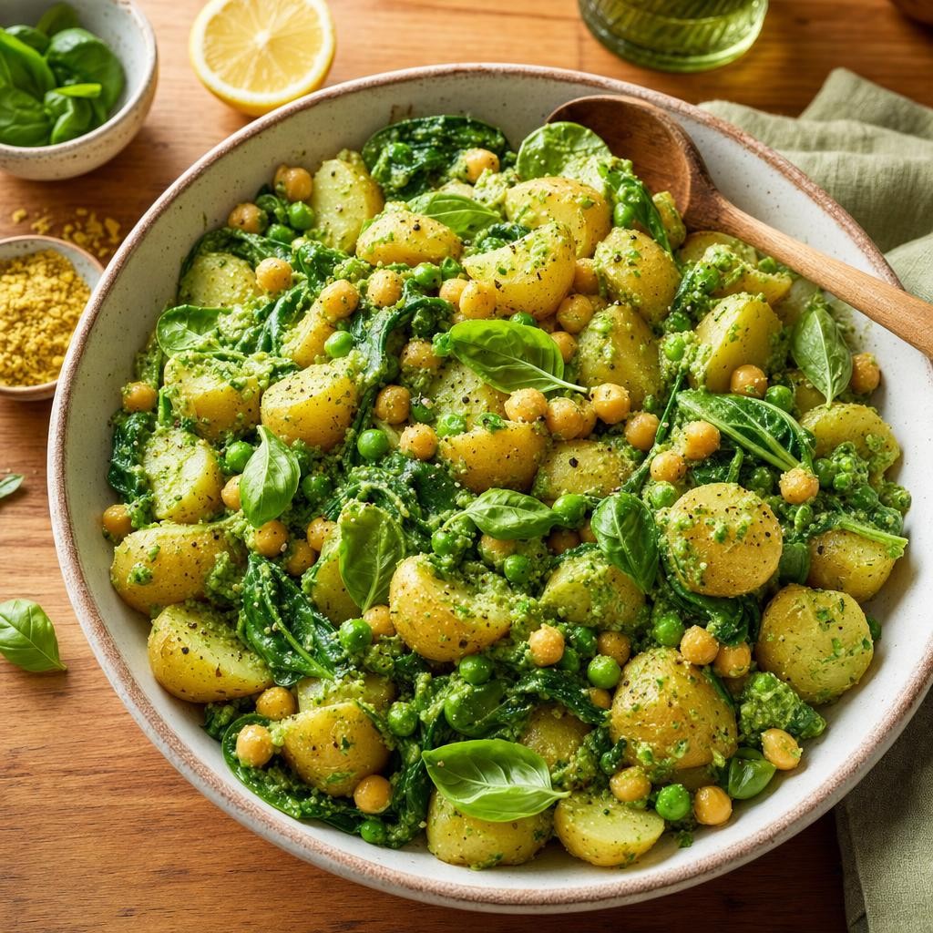 Creamy Pea Pesto Potato Bowls