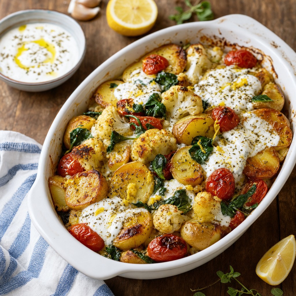 Yogurt-Lemon Potato Cauliflower Bake recipe combo