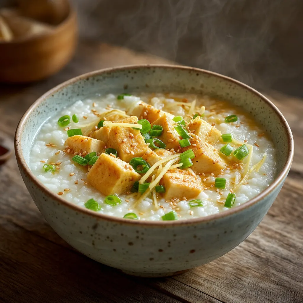 Chinese Scallion-Sesame Tofu Congee recipe combo