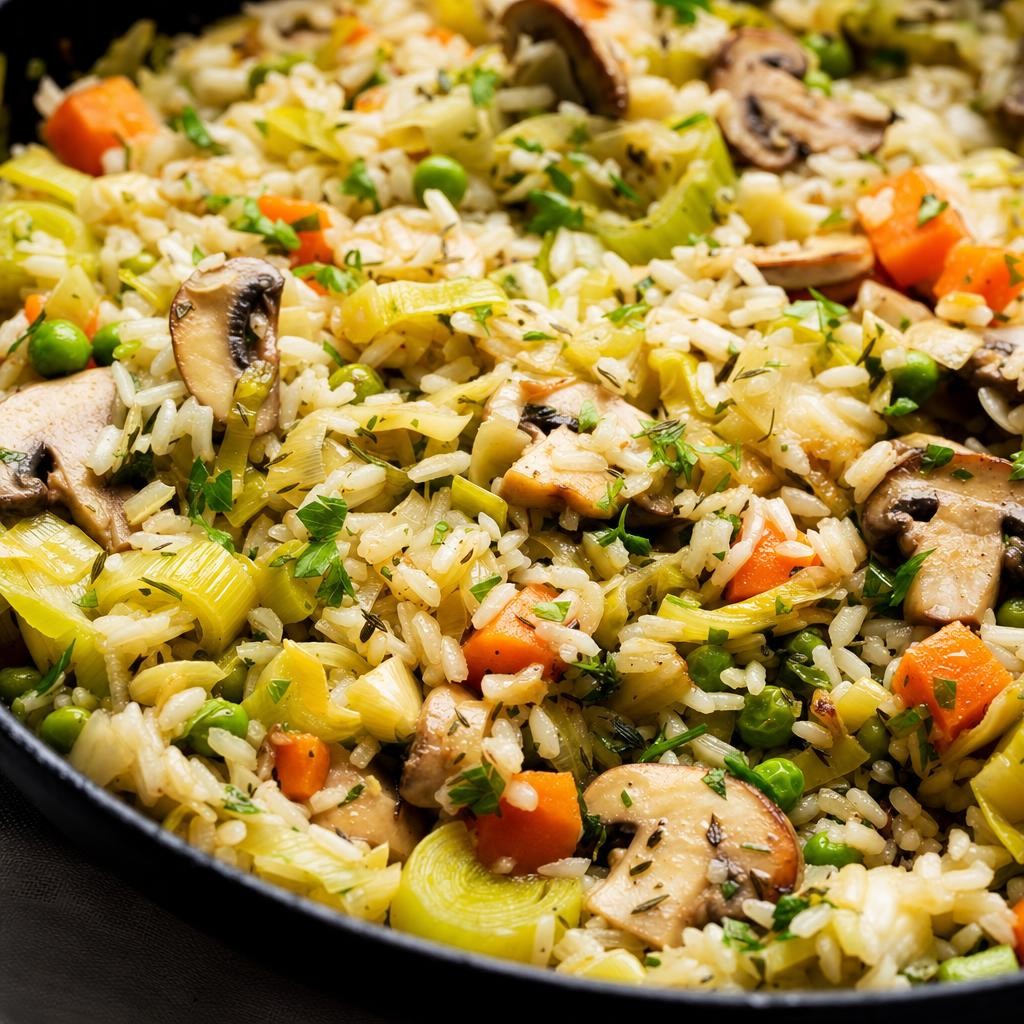Leek Mushroom Garden Rice recipe combo