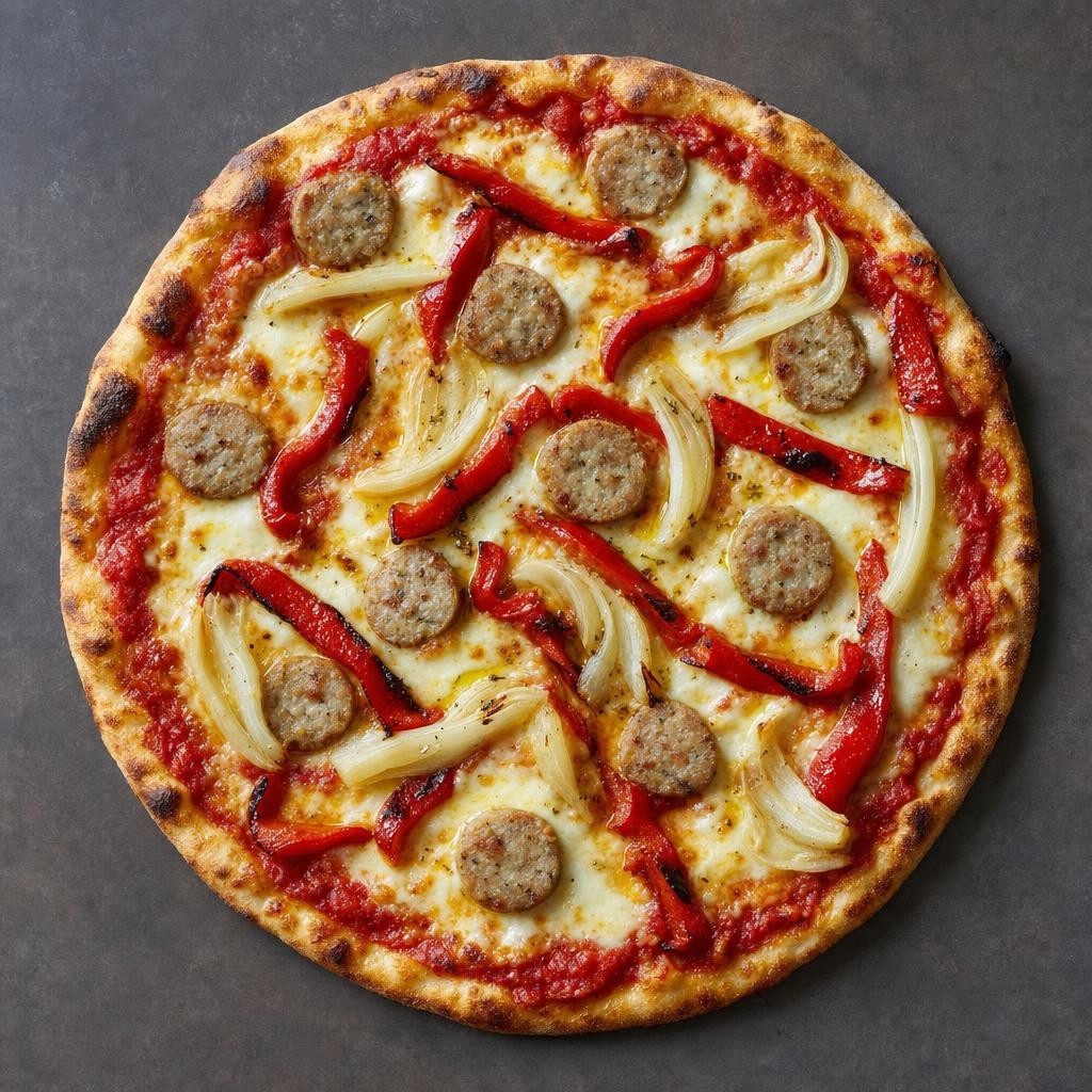 Italian Sausage, Fennel, and Roasted Pepper Pizza