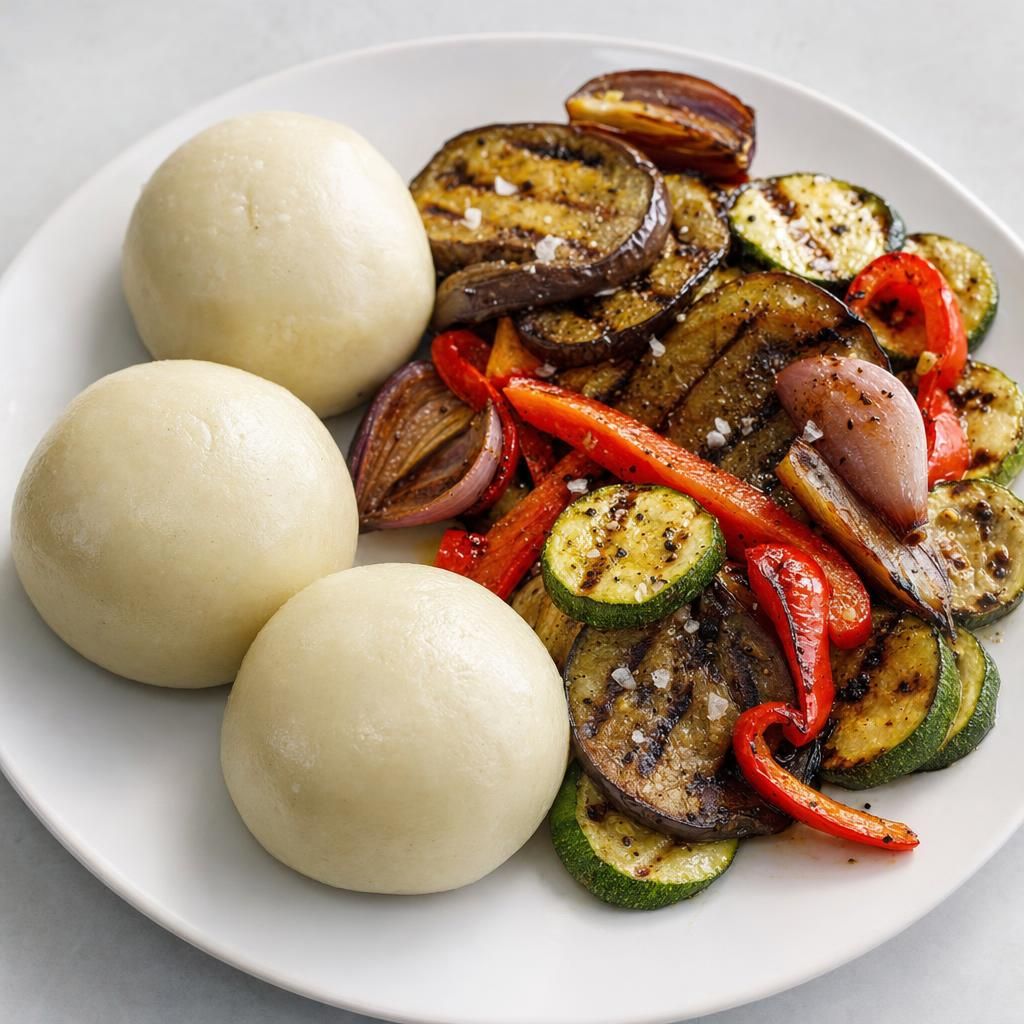 Banku and Grilled Vegetables