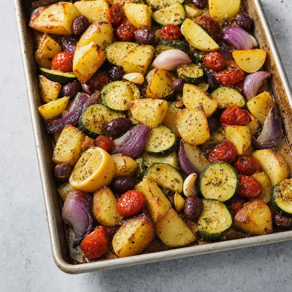 Greek Potato Zucchini Tray Bake