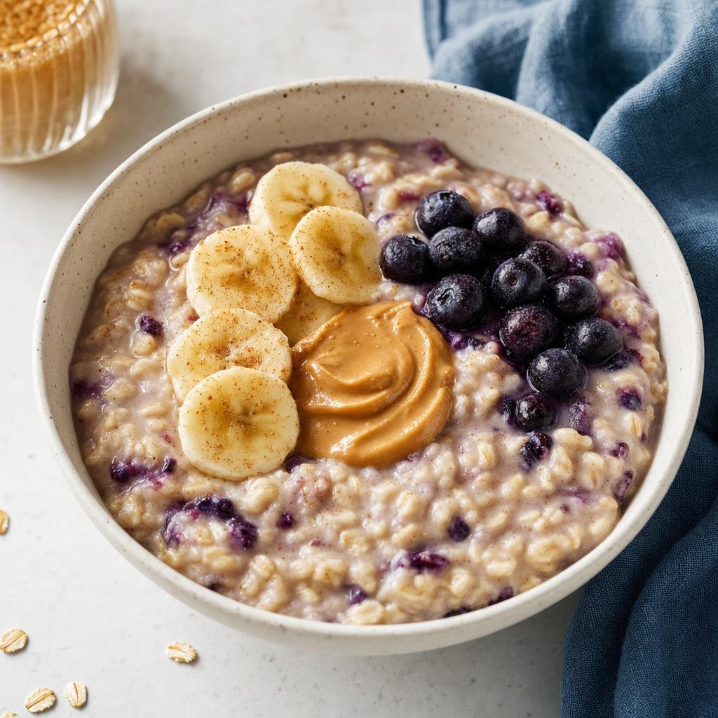 Banana Blueberry Microwave Oats recipe combo