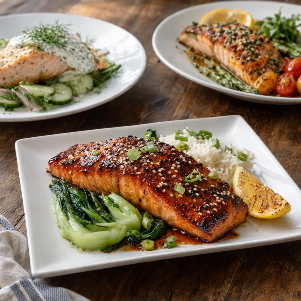 Salmon Nights & Plant-Powered Twists generated menu image
