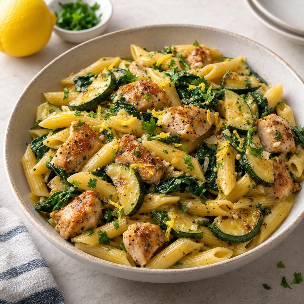 Lemony Chicken and Spinach Pasta recipe combo