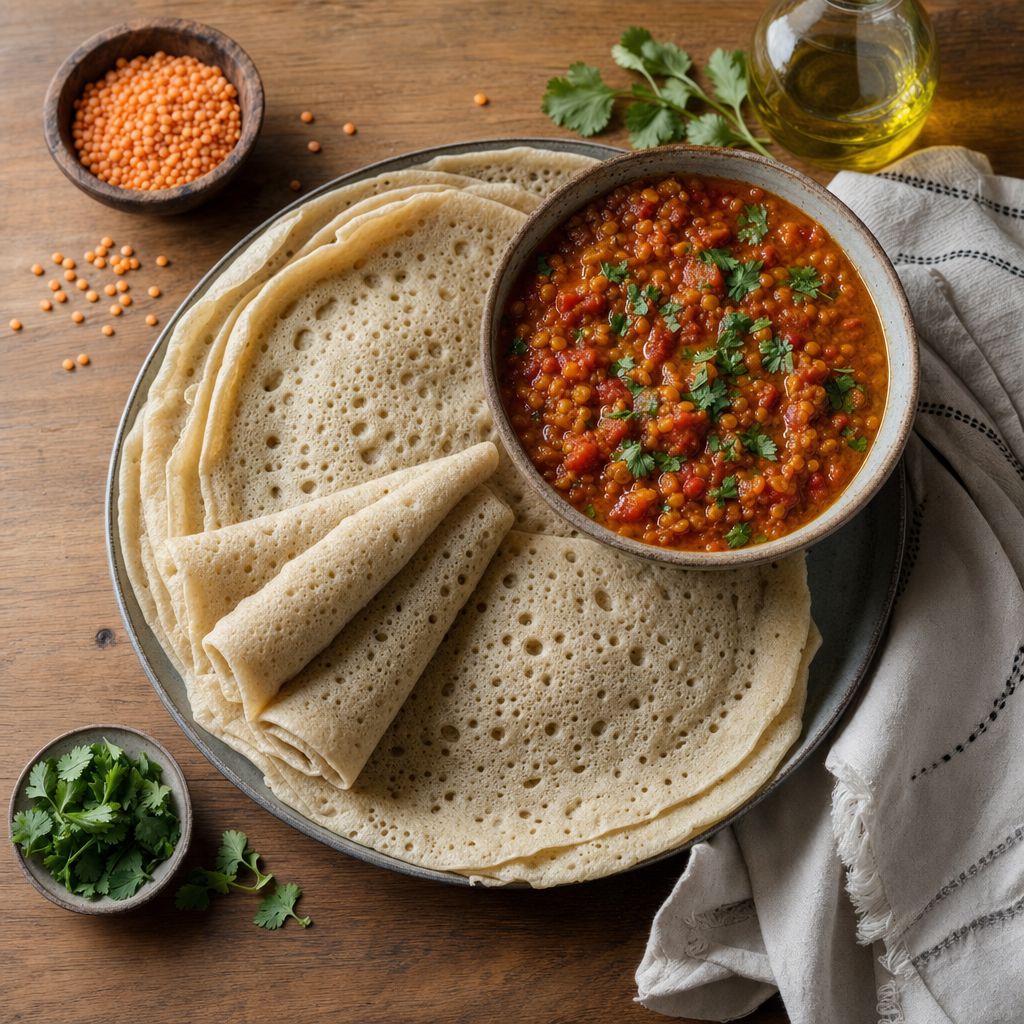 Canjeero with Stew recipe combo