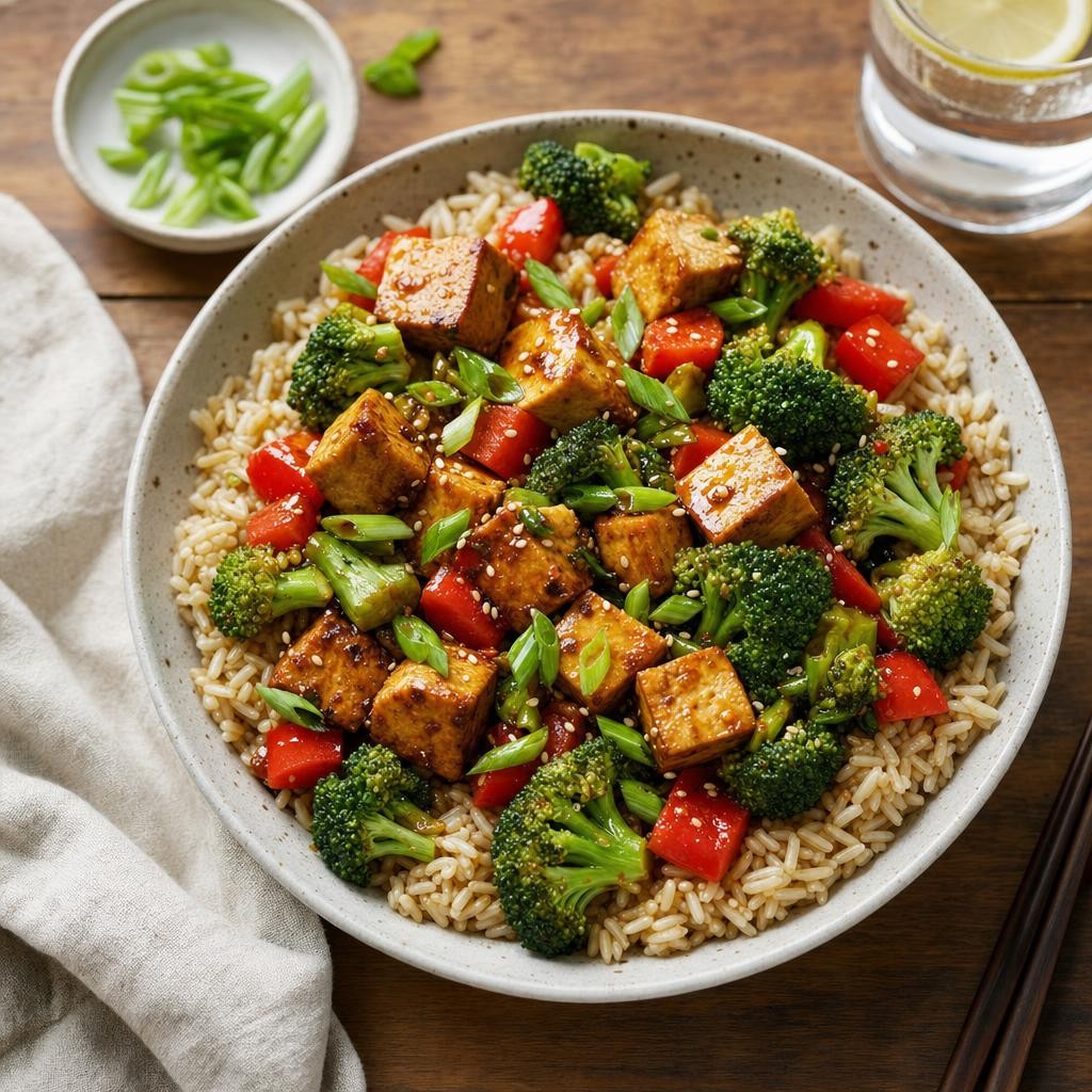 Tofu Broccoli Rice Bowls