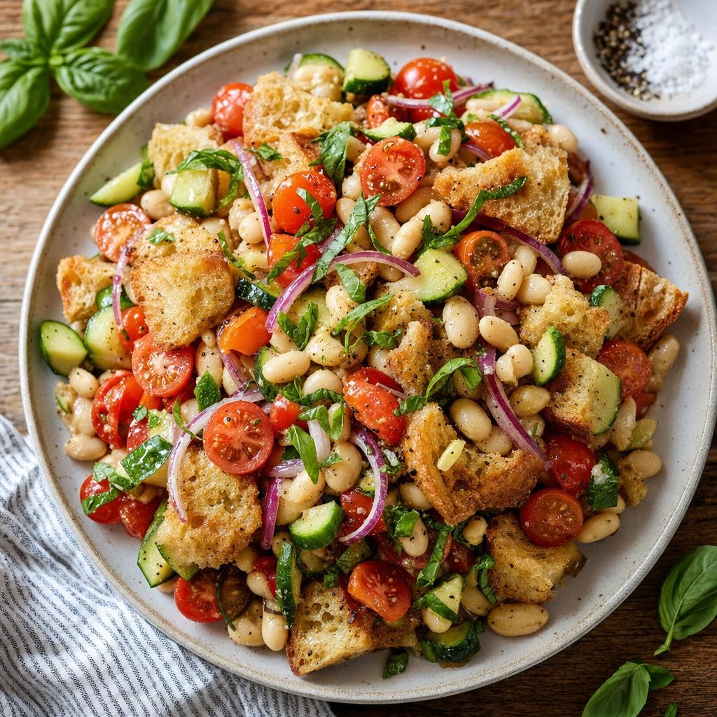 Sourdough Tomato White Bean Panzanella