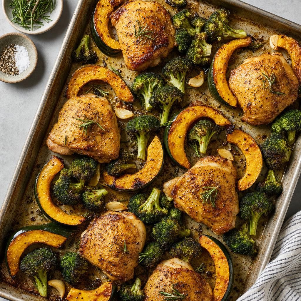 Sheet Pan Chicken and Acorn Squash
