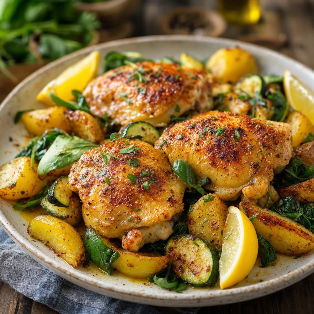 Paprika Chicken with Potatoes and Greens
