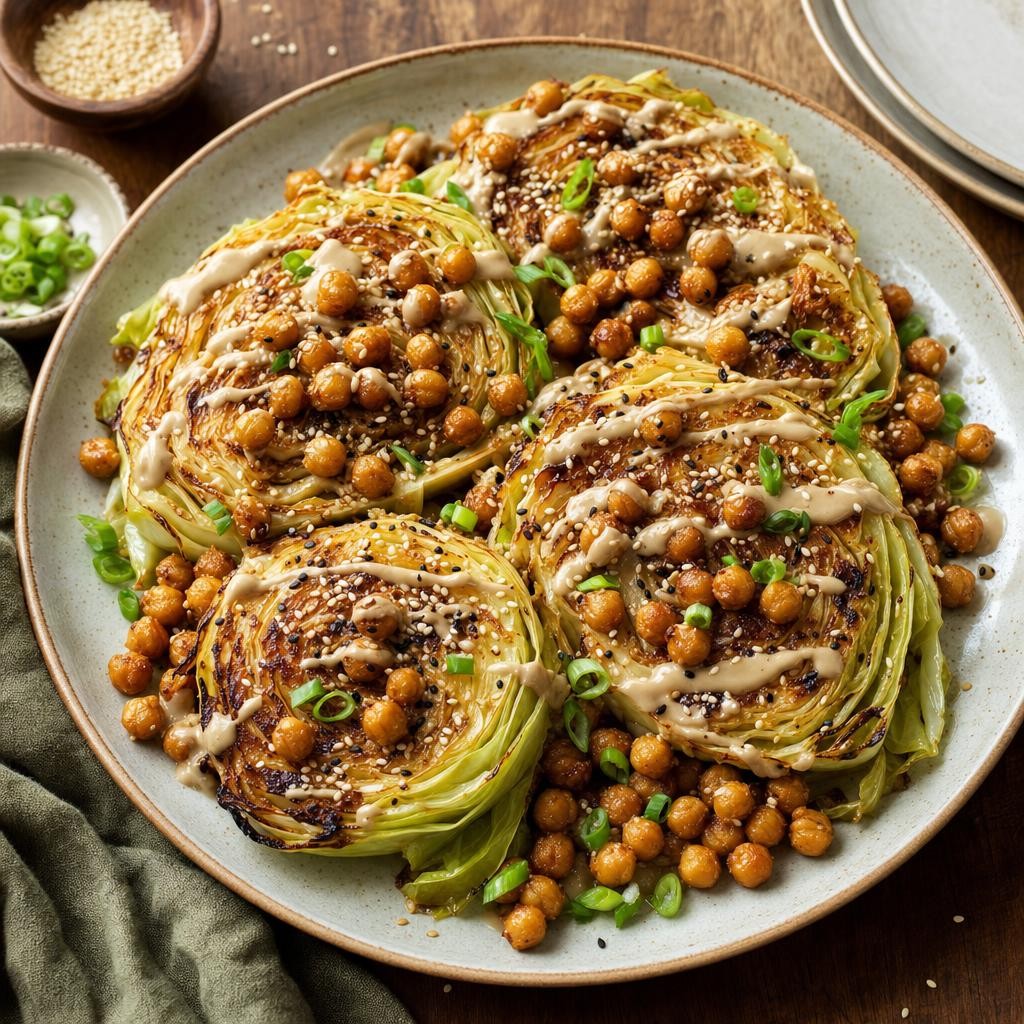 Miso Maple Cabbage Steaks