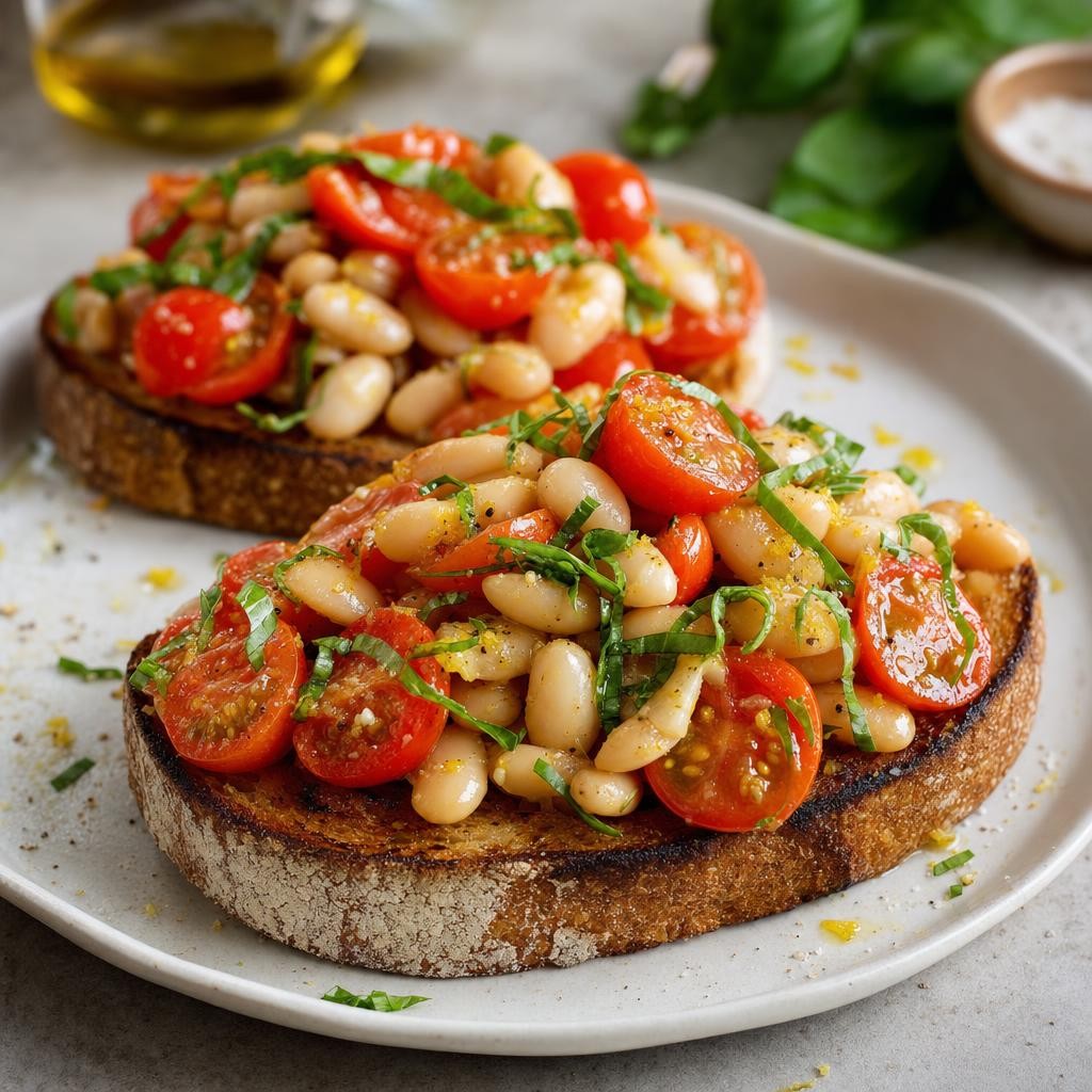 Tomato White Bean Toasts