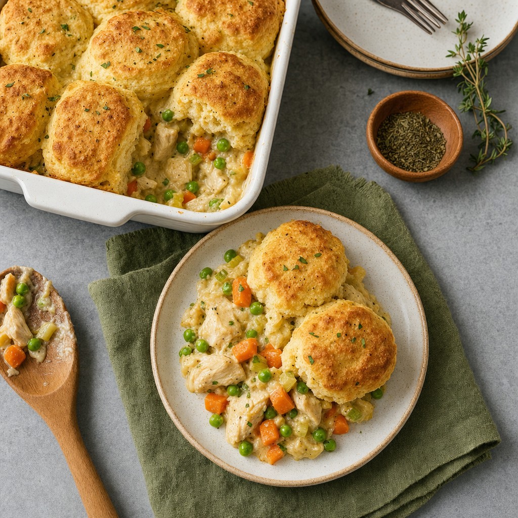 Chicken Pot Pie Biscuit Bake