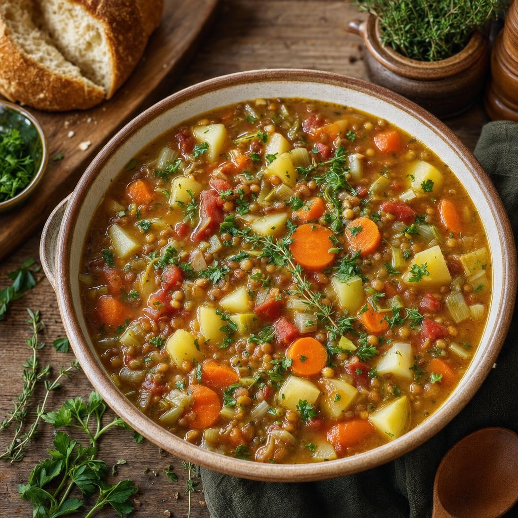Carrot Lentil Garden Soup recipe combo