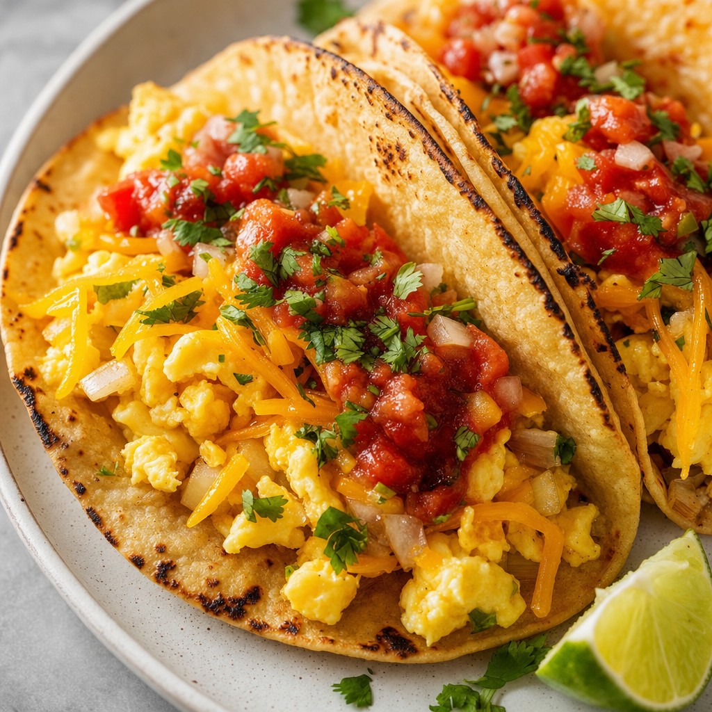 Breakfast Tacos with Eggs and Salsa